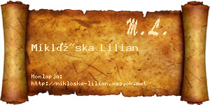 Miklóska Lilian névjegykártya
